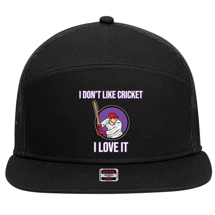 I Don't Like Cricket Sports Player Lover Team Coach Graphic 7 Panel Mesh Trucker Snapback Hat