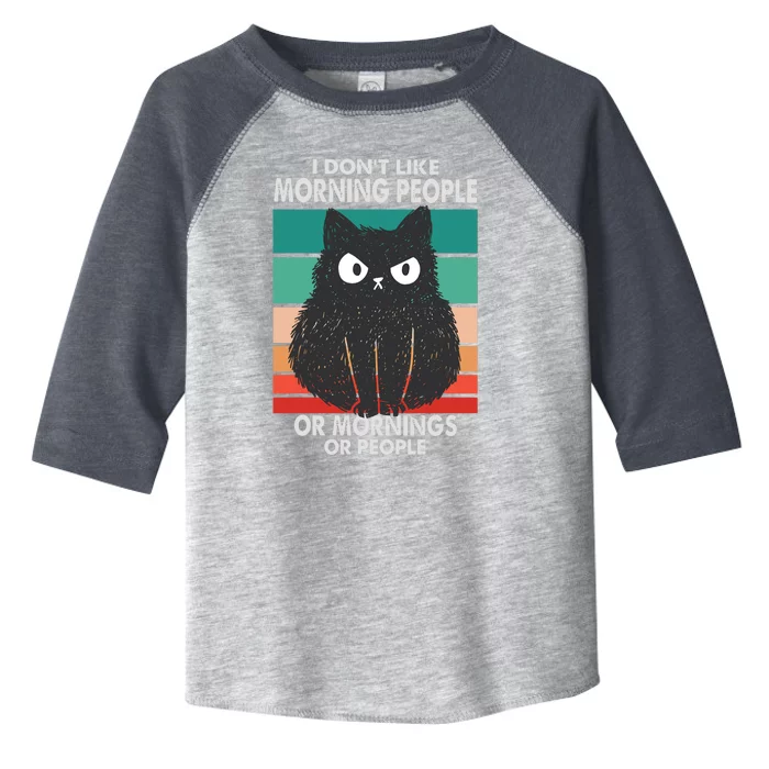 I Don't Like Morning People Or Mornings Or People Funny Cat Toddler Fine Jersey T-Shirt