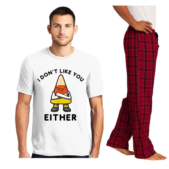 I Don't Like You Either Funny Halloween Candy Corn Pajama Set