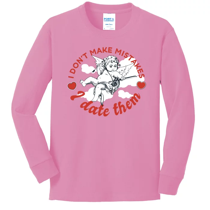 I Don't Make Mistakes I Date Them Cupid Kids Long Sleeve Shirt