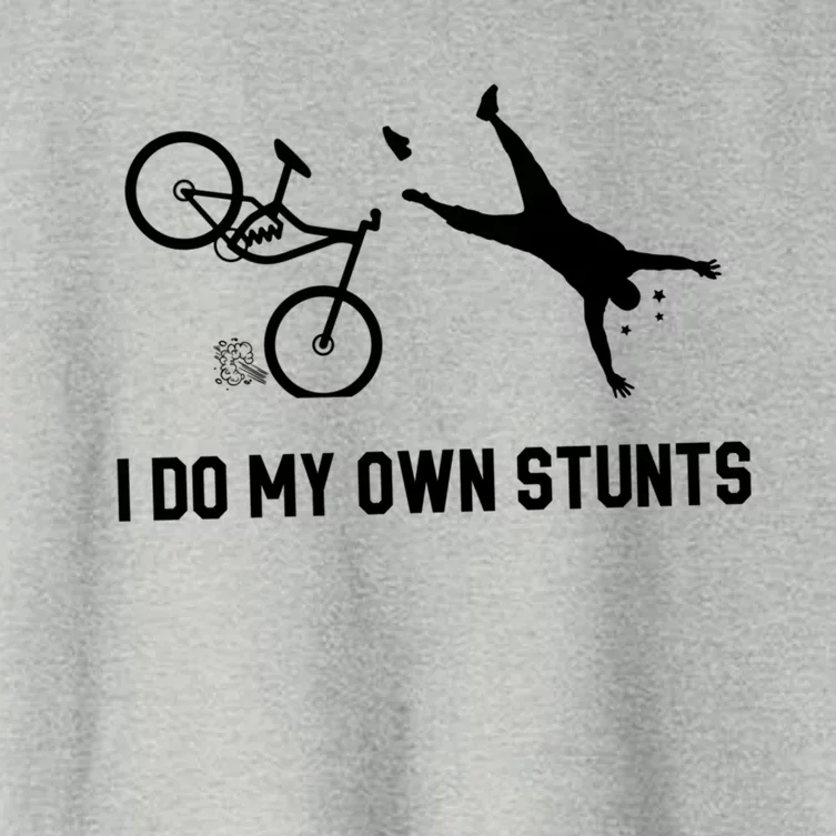 I Do My Own Stunts Mountain Bike Funny Mtb Gift Women's Crop Top Tee