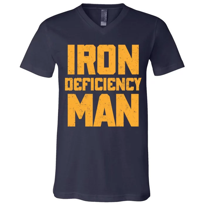 Iron Deficiency Man V-Neck T-Shirt