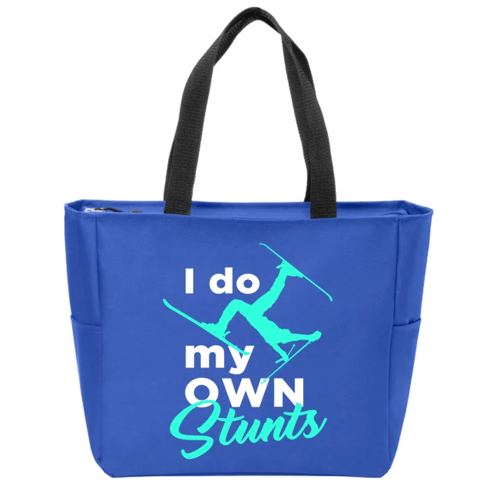 I Do My Own Stunts Skiing Funny Gift Zip Tote Bag