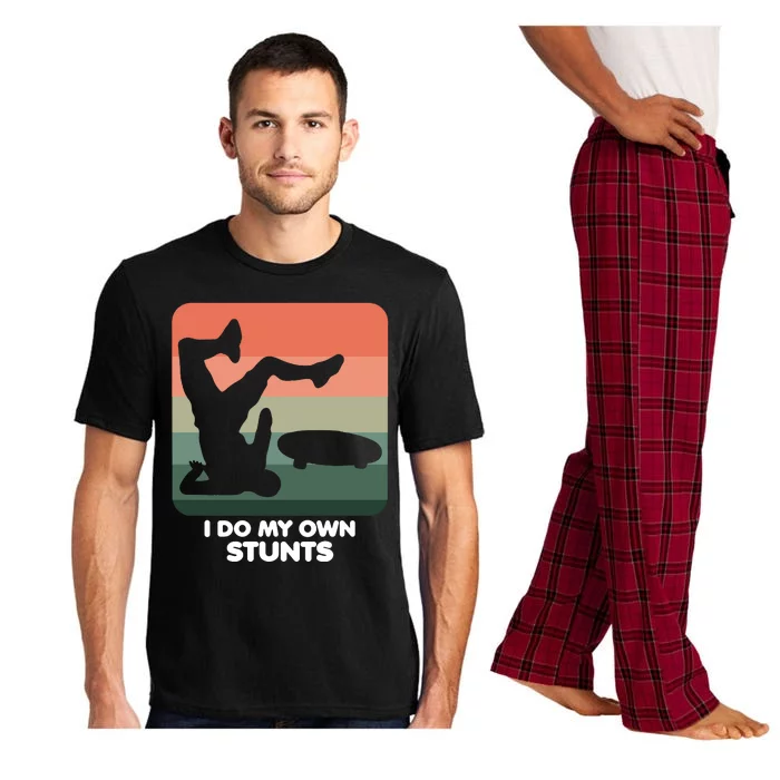 I Do My Own Stunts Funny Skateboard Pajama Set