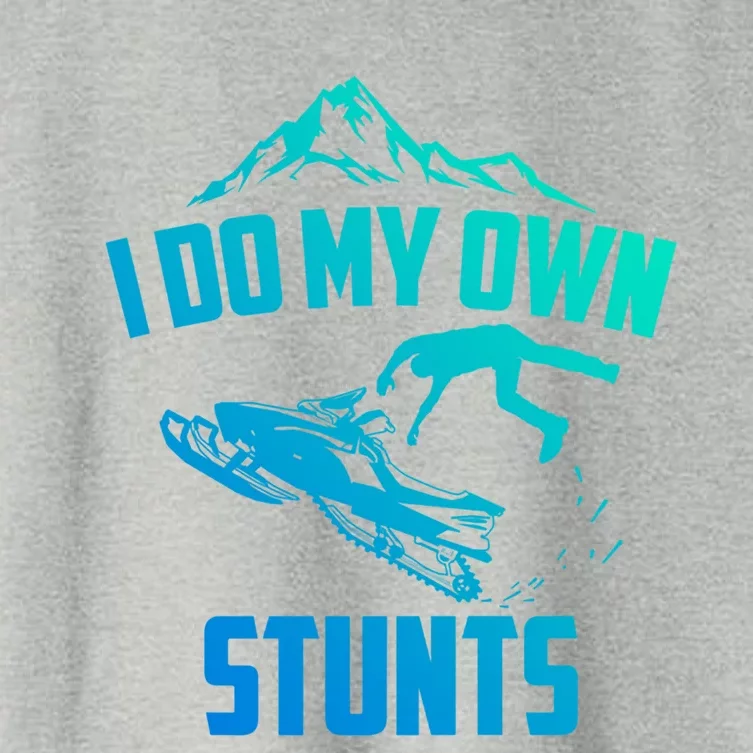 I Do My Own Stunts Snowmobile Great Gift Women's Crop Top Tee