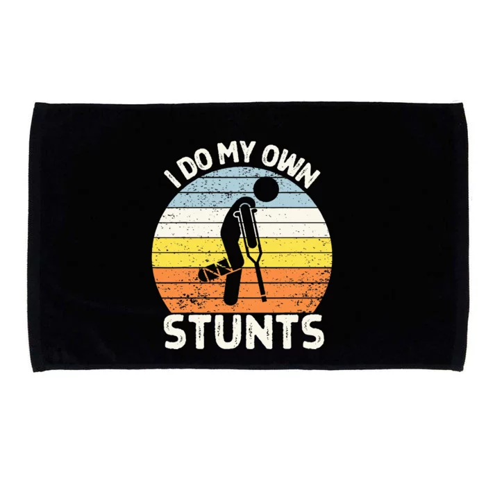 I Do My Own Stunts Broken Leg Get Well Soon Gift Crutches Microfiber Hand Towel