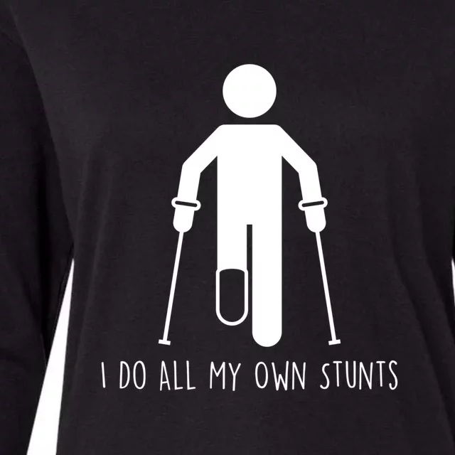 I Do My Own Stunts Funny Injury / Injured Joke Recovery Gift Womens Cotton Relaxed Long Sleeve T-Shirt