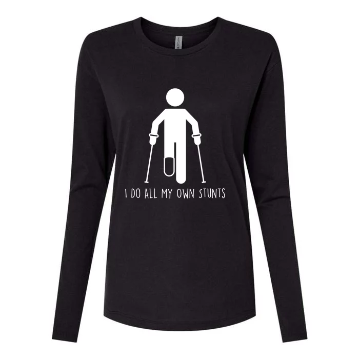 I Do My Own Stunts Funny Injury / Injured Joke Recovery Gift Womens Cotton Relaxed Long Sleeve T-Shirt