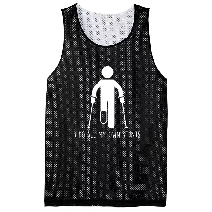 I Do My Own Stunts Funny Injury / Injured Joke Recovery Gift Mesh Reversible Basketball Jersey Tank