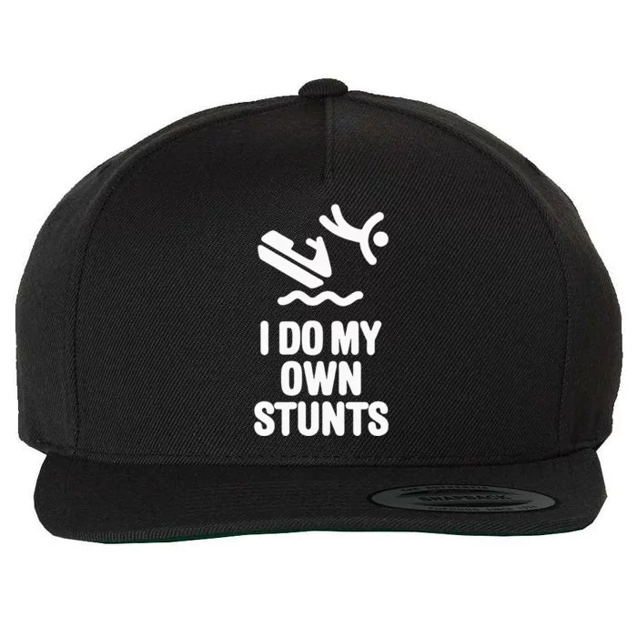 I Do My Own Stunts Jet Ski Personal Watercraft PWC Gift Wool Snapback Cap