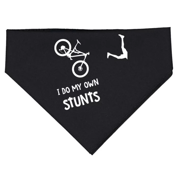 I Do My Own Stunts Mountain Bike Funny MTB USA-Made Doggie Bandana