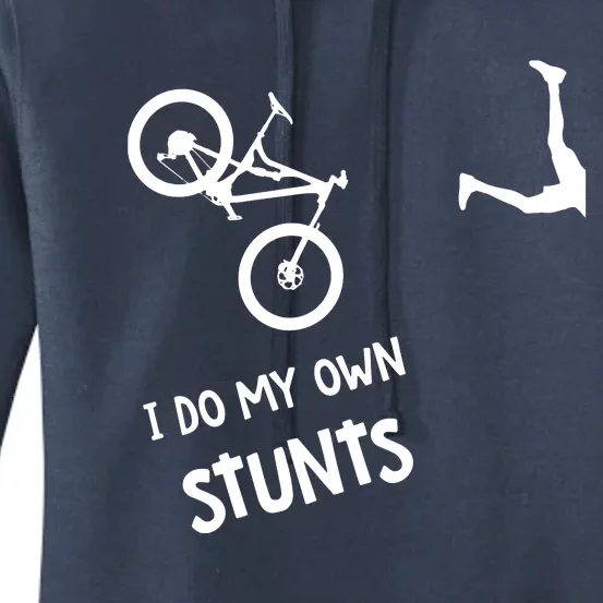 I Do My Own Stunts Mountain Bike Funny MTB Women's Pullover Hoodie