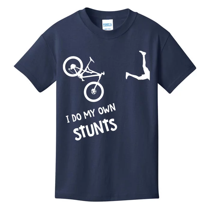 I Do My Own Stunts Mountain Bike Funny MTB Kids T-Shirt