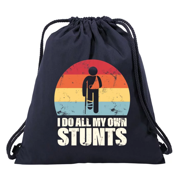 I Do My Own Stunts Funny Get Well Soon Drawstring Bag