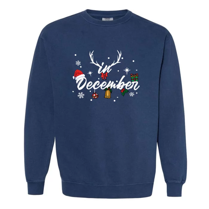 In December | Merry Christmas Garment-Dyed Sweatshirt