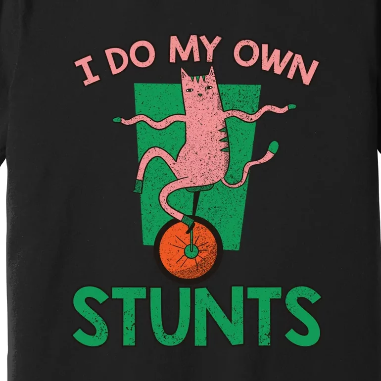 I Do My Own Stunts Funny Cat Gift Premium T-Shirt