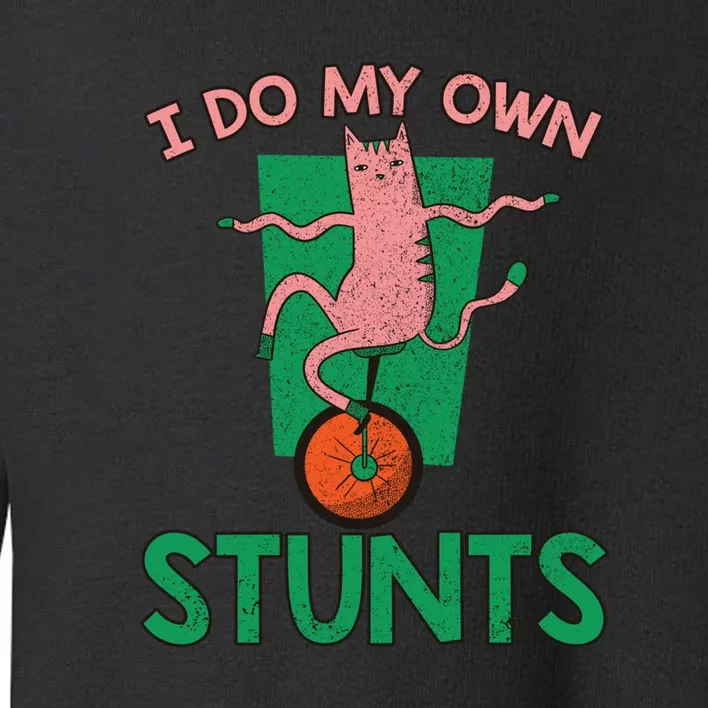 I Do My Own Stunts Funny Cat Gift Toddler Sweatshirt