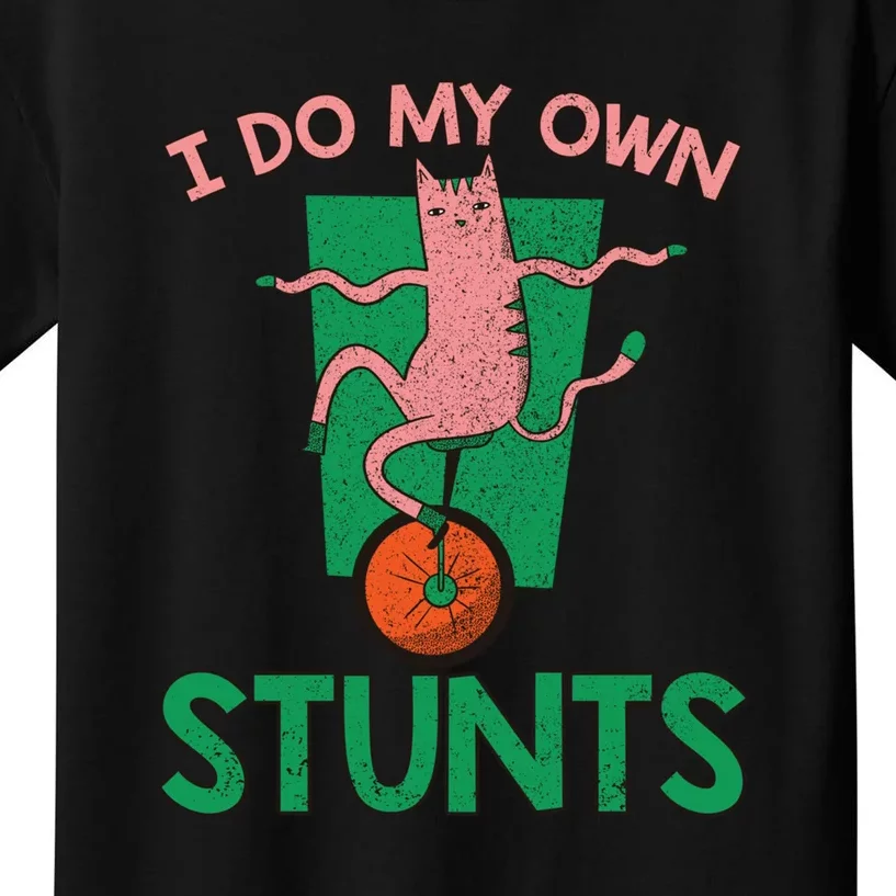 I Do My Own Stunts Funny Cat Gift Kids T-Shirt