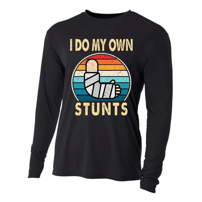 I Do My Own Stunts Broken Arm Injury Get Well Soon Cooling Performance Long Sleeve Crew