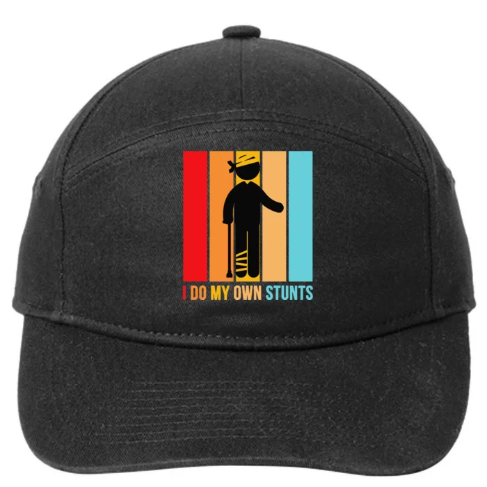 I Do My Own Stunts Get Well Gift Funny Injury Leg Head Retro 7-Panel Snapback Hat