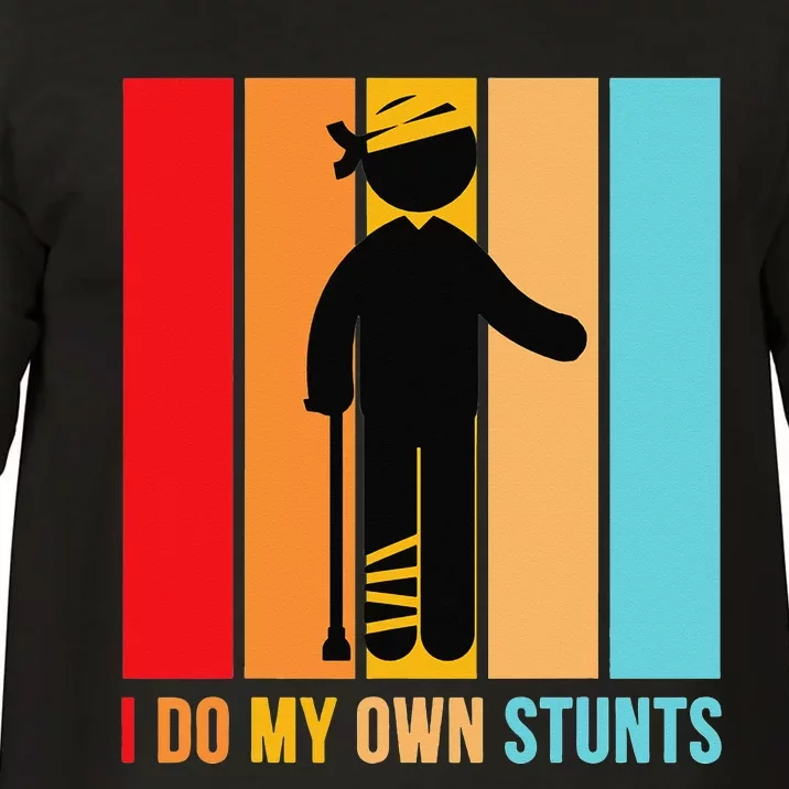 I Do My Own Stunts Get Well Gift Funny Injury Leg Head Retro Comfort Colors T-Shirt