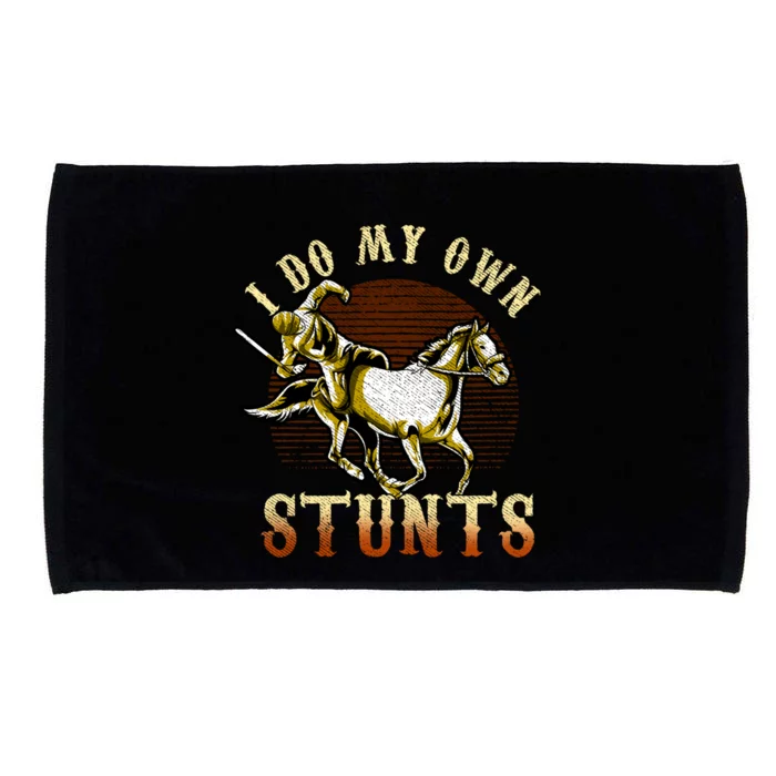 I Do My Own Stunts Get Well Gifts Funny Horse Riders Animal Gift Microfiber Hand Towel