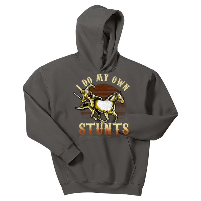 I Do My Own Stunts Get Well Gifts Funny Horse Riders Animal Gift Kids Hoodie