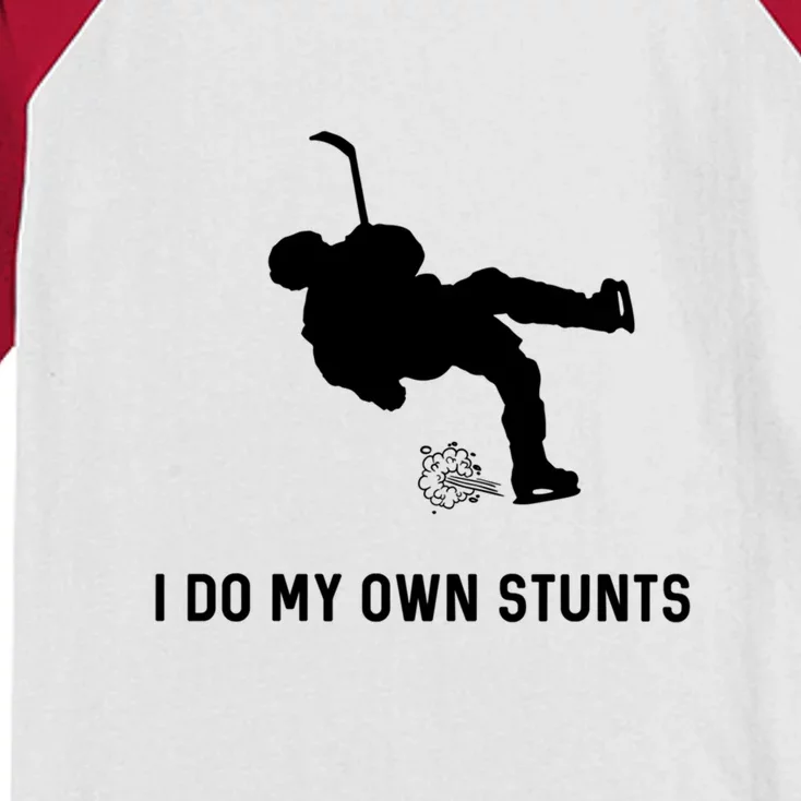 I Do My Own Stunts Funny Golf Gift Kids Colorblock Raglan Jersey