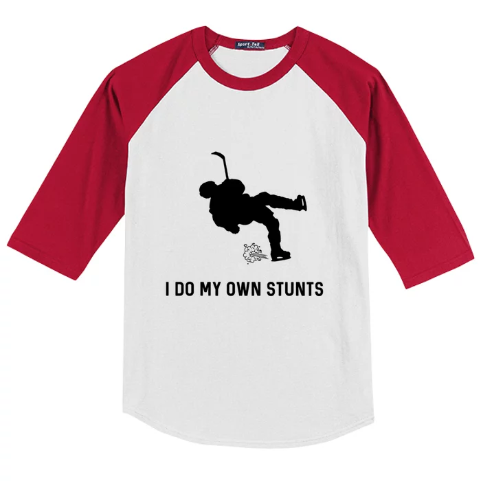 I Do My Own Stunts Funny Golf Gift Kids Colorblock Raglan Jersey