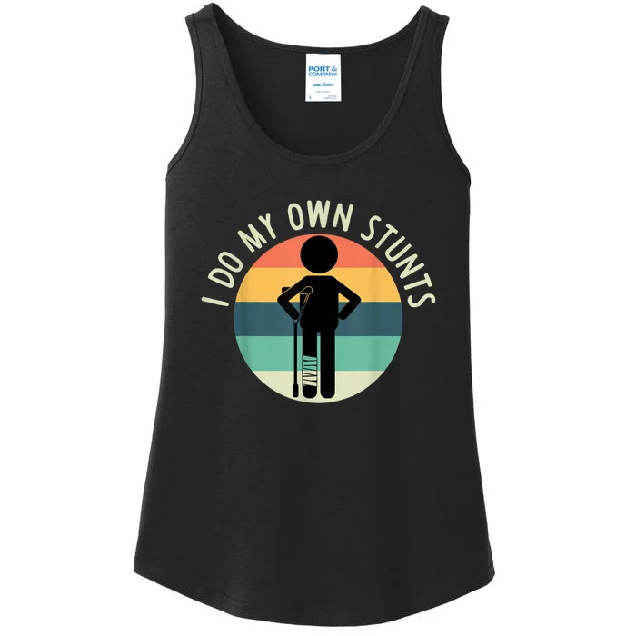 I Do My Own Stunts Get Well Gift Funny Injury Leg Ladies Essential Tank