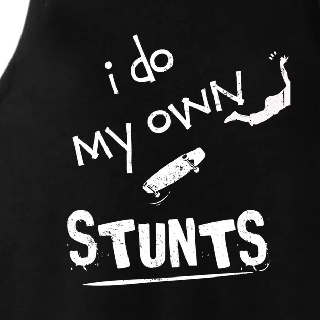 I Do My Own Stunts Funny Skiing Lover Gift Ladies Tri-Blend Wicking Tank