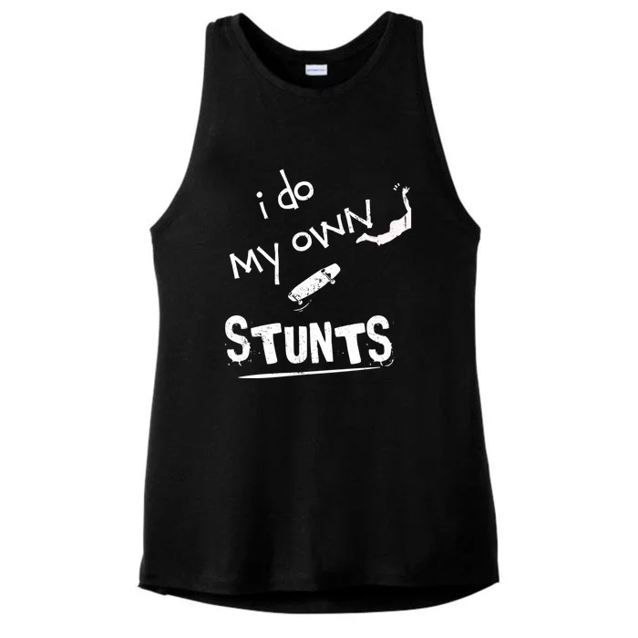 I Do My Own Stunts Funny Skiing Lover Gift Ladies Tri-Blend Wicking Tank