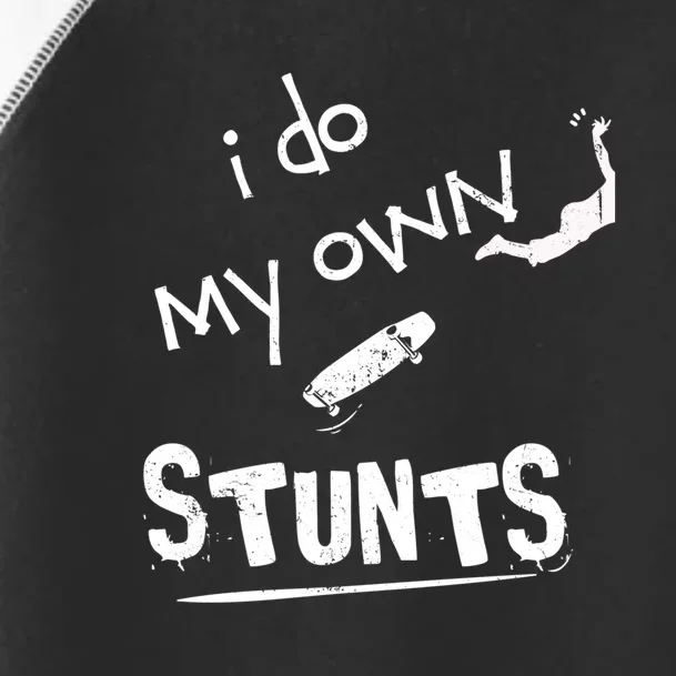 I Do My Own Stunts Funny Skiing Lover Gift Toddler Fine Jersey T-Shirt