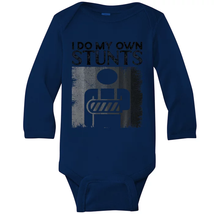 I Do My Own Stunts Broken Arm Funny Injury Gift Baby Long Sleeve Bodysuit