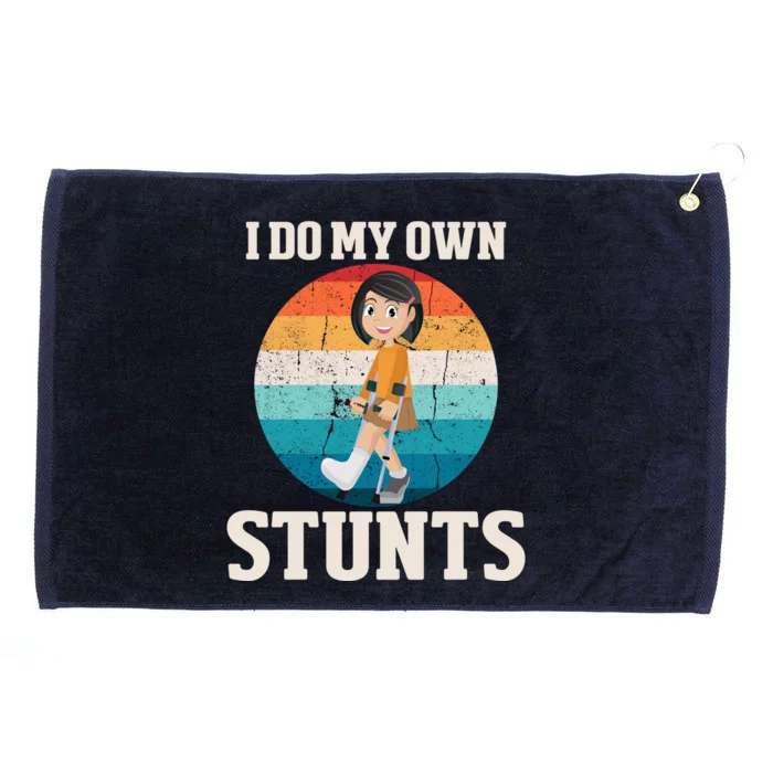 I Do My Own Stunts Broken Leg Get Well Soon Recovery Gift Grommeted Golf Towel