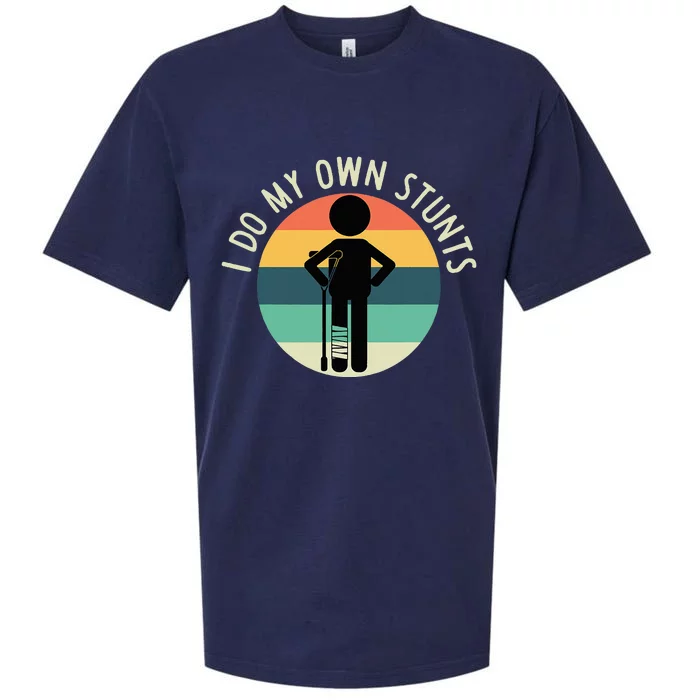 I Do My Own Stunts Get Well Gift Sueded Cloud Jersey T-Shirt