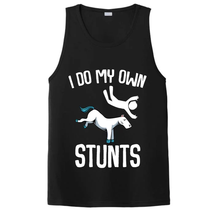 I Do My Own Stunts Get Well Gifts Funny Horse Riders Animal Performance Tank