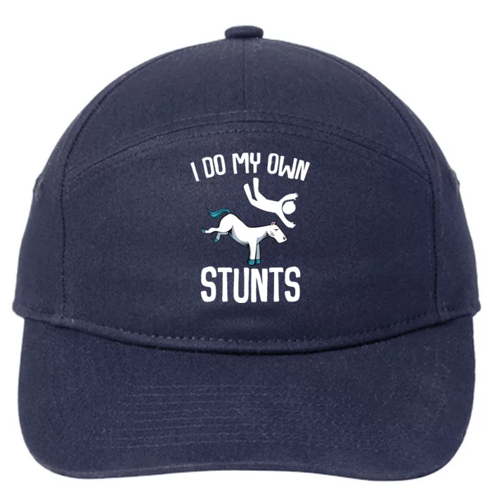 I Do My Own Stunts Get Well Gifts Funny Horse Riders Animal 7-Panel Snapback Hat