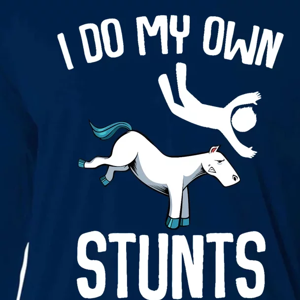 I Do My Own Stunts Get Well Gifts Funny Horse Riders Animal Cooling Performance Long Sleeve Crew