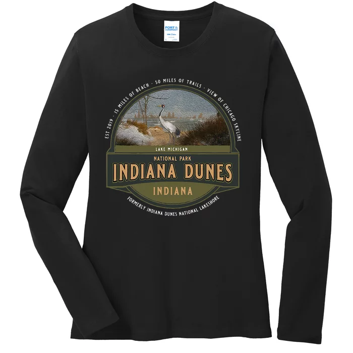 Indiana Dunes National Park Lake Michigan Beach Trails Ladies Long Sleeve Shirt