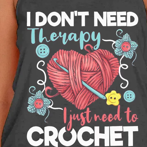 I Don't Need Therapy I Just Need To Crochet Crocheting Women's Knotted Racerback Tank