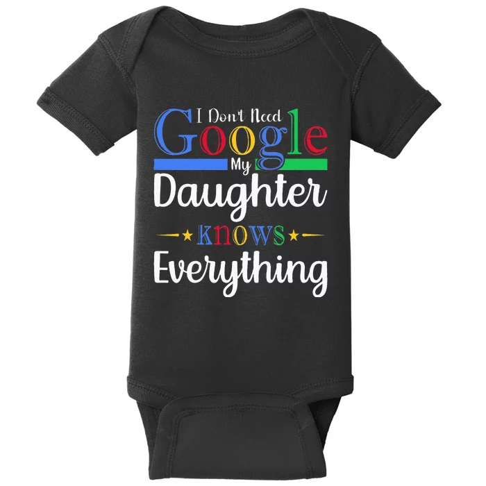 I Dont Need Google My Daughter Knows Everything Dad Mom Baby Bodysuit