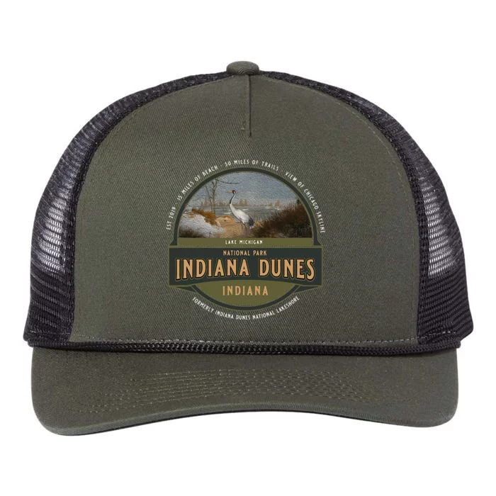 Indiana Dunes National Park Lake Michigan Beach Trails Retro Rope Trucker Hat Cap