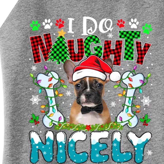 I Do Naughty Nicely Xmas Santa French Bulldog Costume Owner Gift Women’s Perfect Tri Rocker Tank