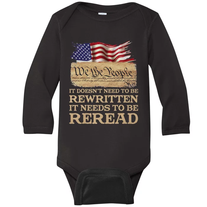 It DoesnT Need To Be Rewritten It Needs To Be Reread Baby Long Sleeve Bodysuit