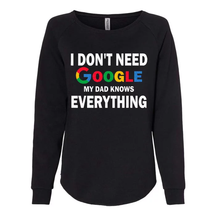 I Dont Need Google My Dad Knows Everything Funny Womens California Wash Sweatshirt