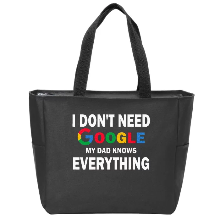 I Dont Need Google My Dad Knows Everything Funny Zip Tote Bag