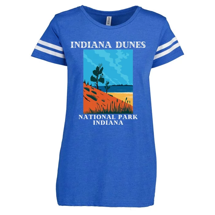 Indiana Dunes National Park Indiana Lake Michigan Enza Ladies Jersey Football T-Shirt