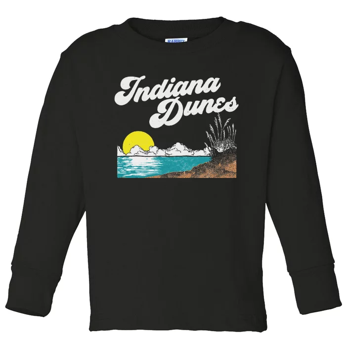 Indiana Dunes National Park Retro Vintage 80S Toddler Long Sleeve Shirt