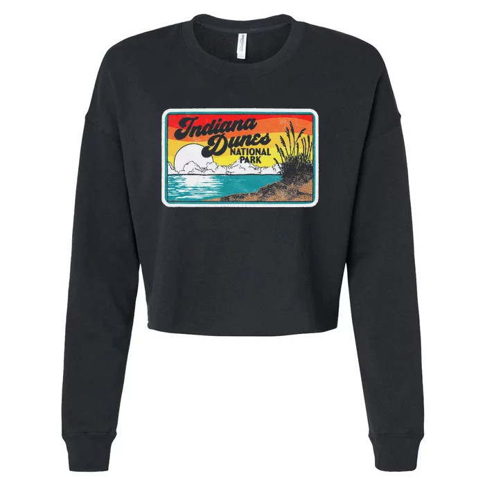 Indiana Dunes National Park Retro Vintage 80S Graphic Cropped Pullover Crew